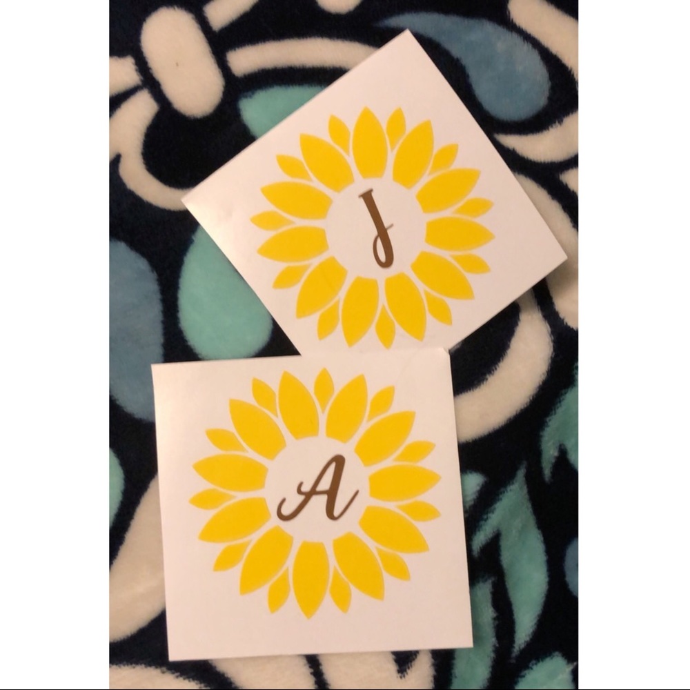 Initial Sunflower Decals